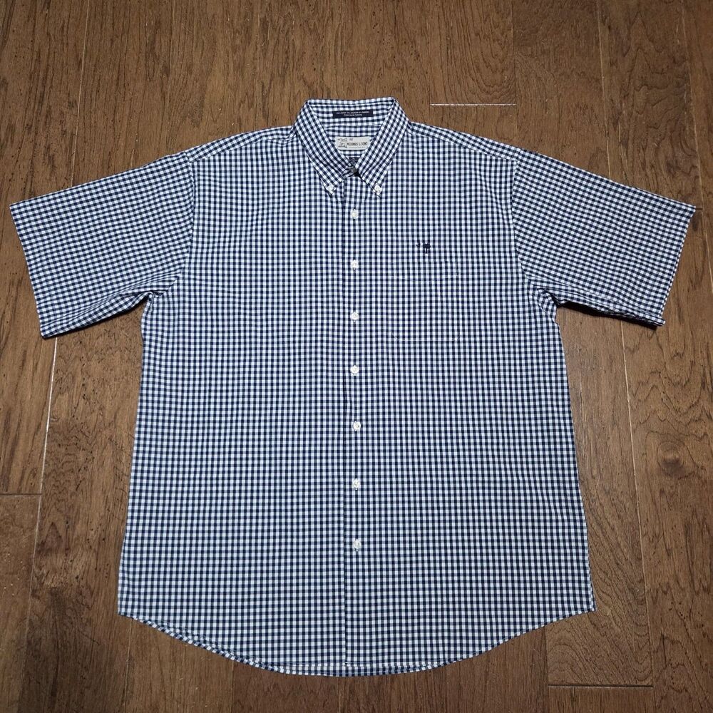 M Dumas & Sons Shirt Mens XL Plaid Seersucker Charleston SC Cotton
